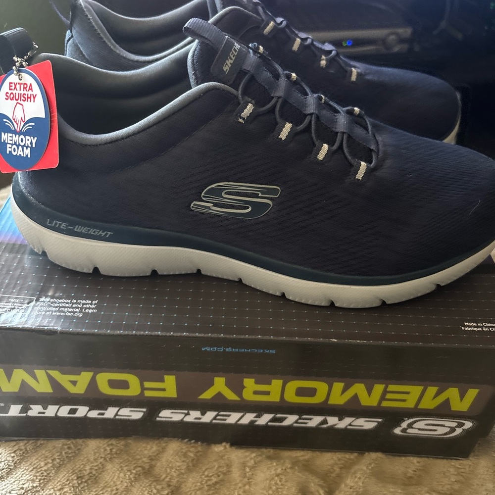 Skechers Men's Dark Blue Memory Foam Sneakers